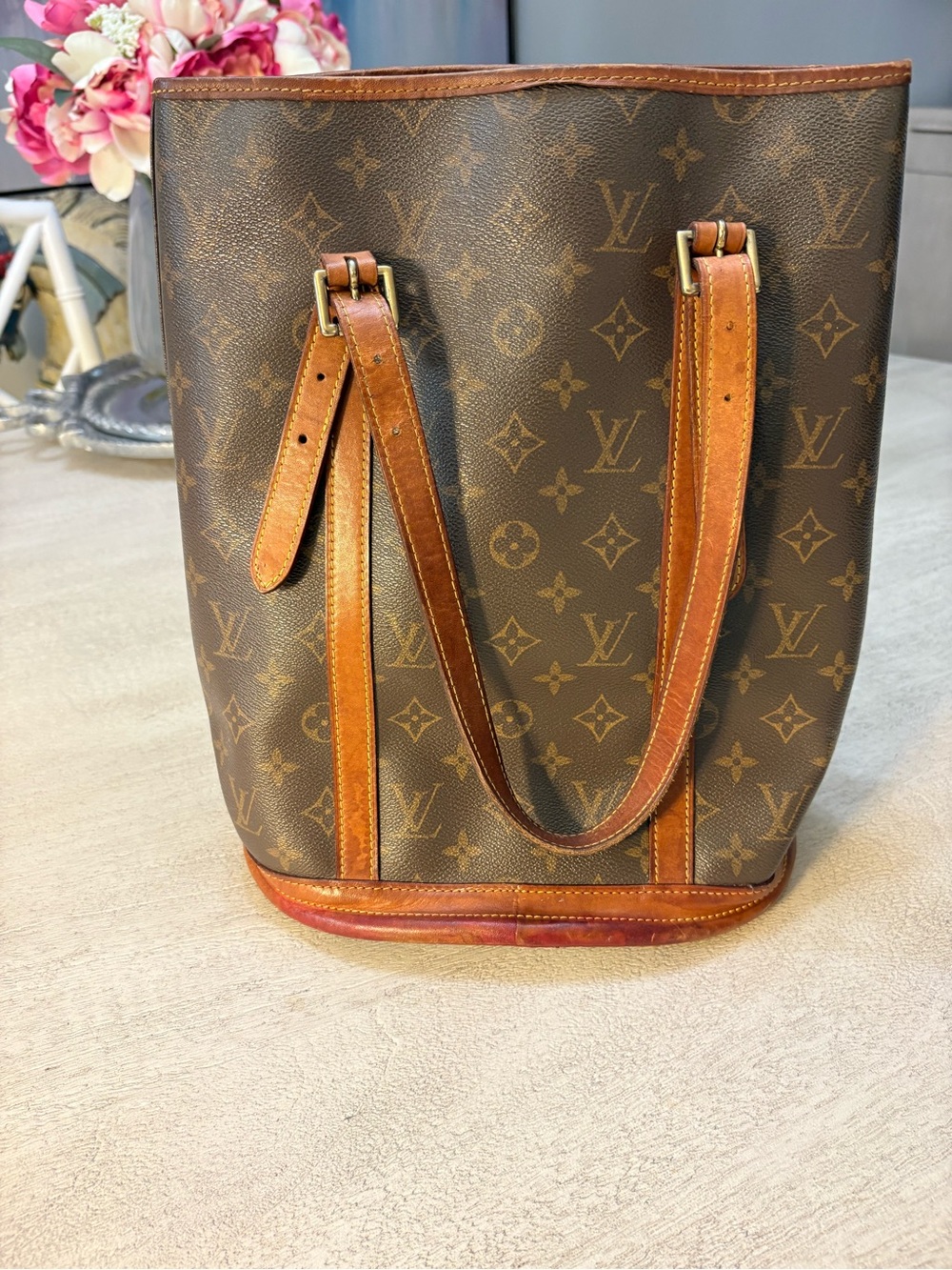 Louis Vuitton Monogram Vertical Bucket Bag in Brown and Tan - Picture 12 of 12